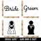 Wedding Bride Groom Symbols Text Rubber Stamp Set for Stamping Crafting Planners